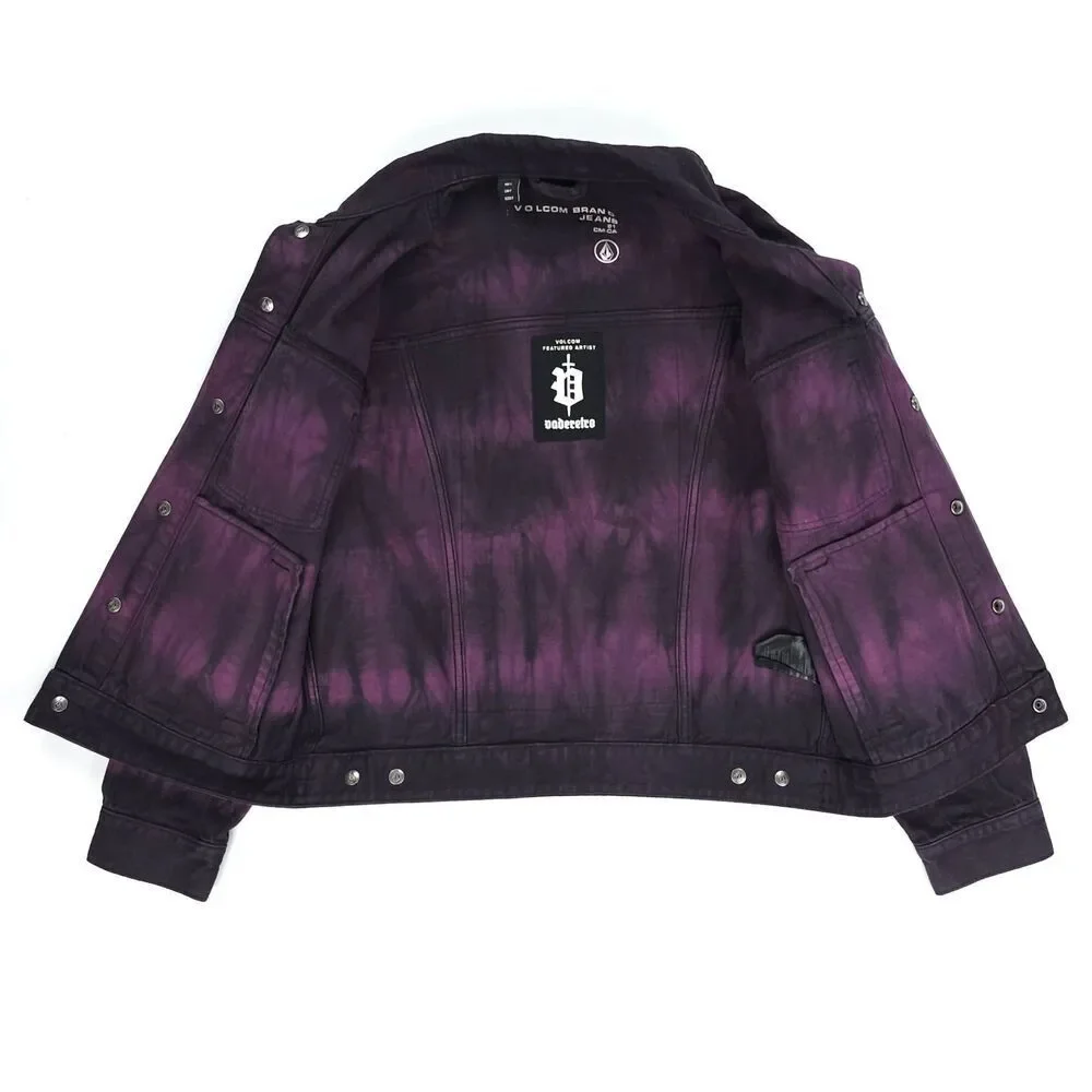 NEW Volcom Vaderetro Skeleton Jacket Tie Dye Y2k Punk Grunge Skate Streetwear